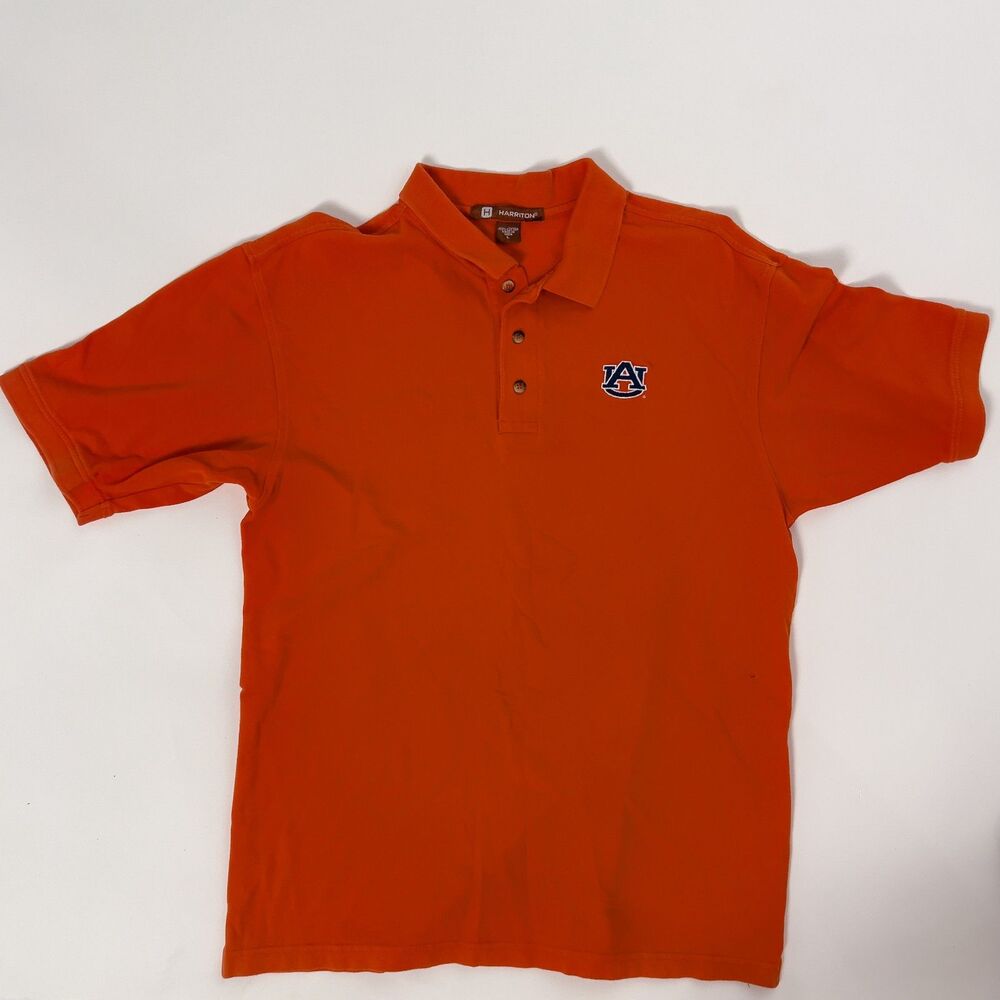 Auburn Tigers Orange Polo Shirt Harriton Size Large